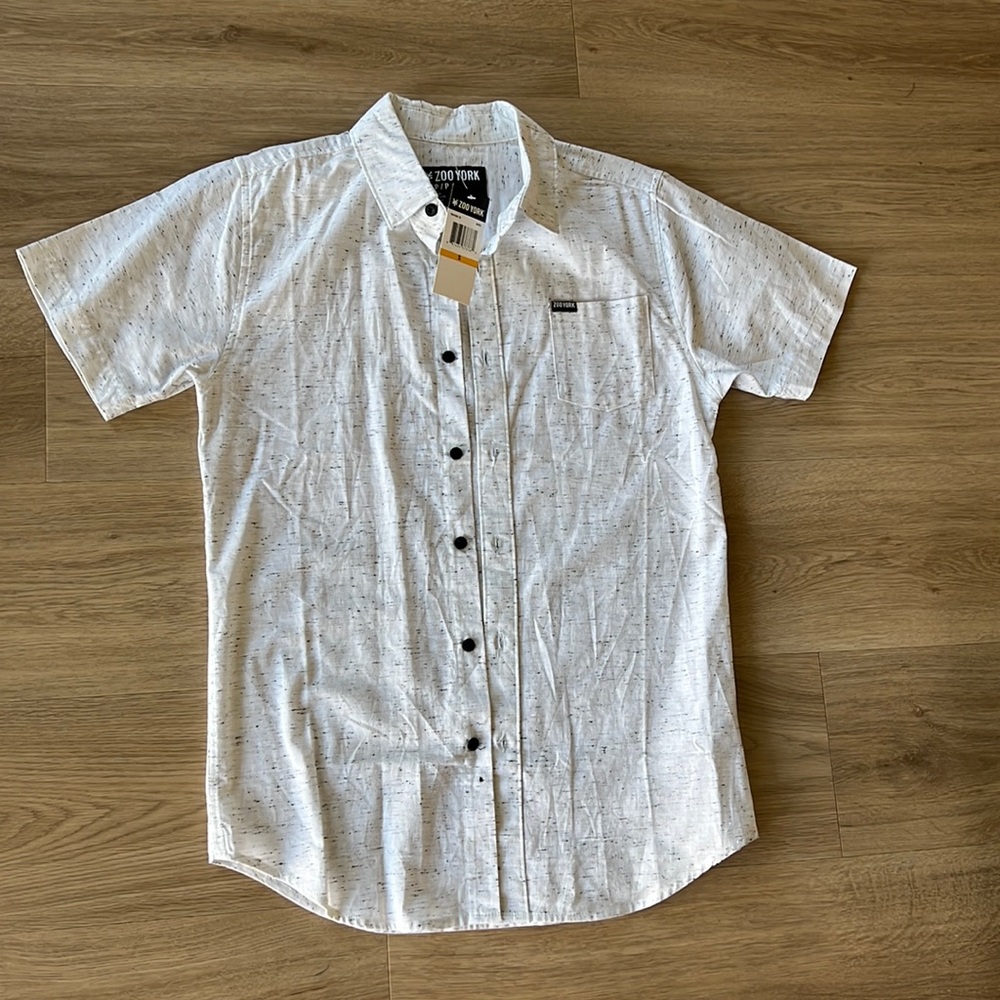 Zoo York Men’s Short Sleeve Button up Shirt Size S White